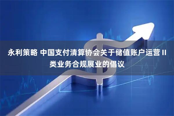 永利策略 中国支付清算协会关于储值账户运营Ⅱ类业务合规展业的倡议